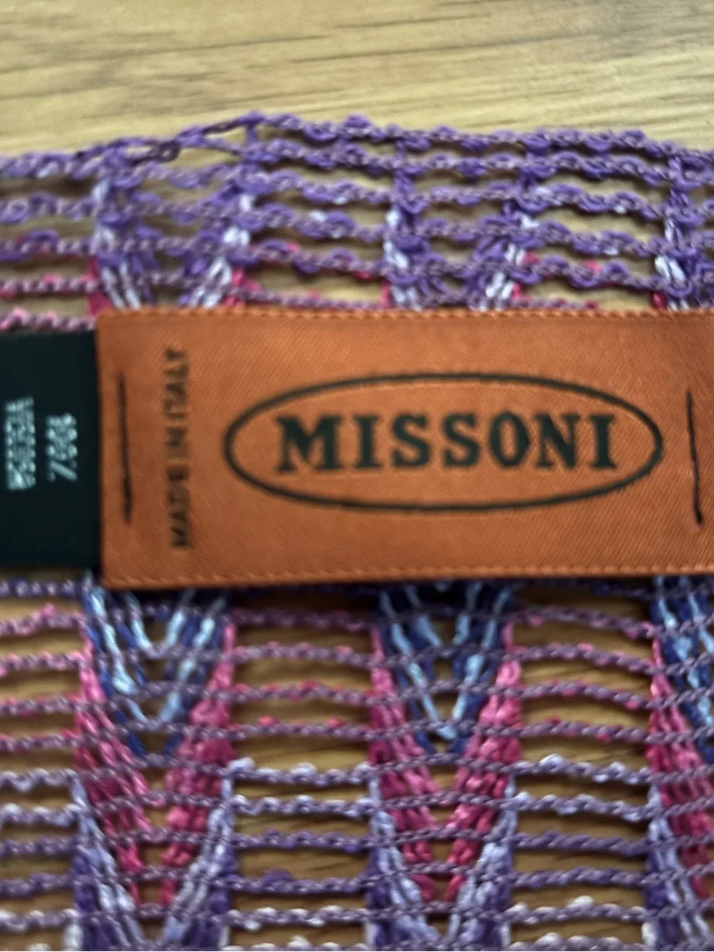 Missoni 100% Vicose Scarf - Purple & Pink with Fringe